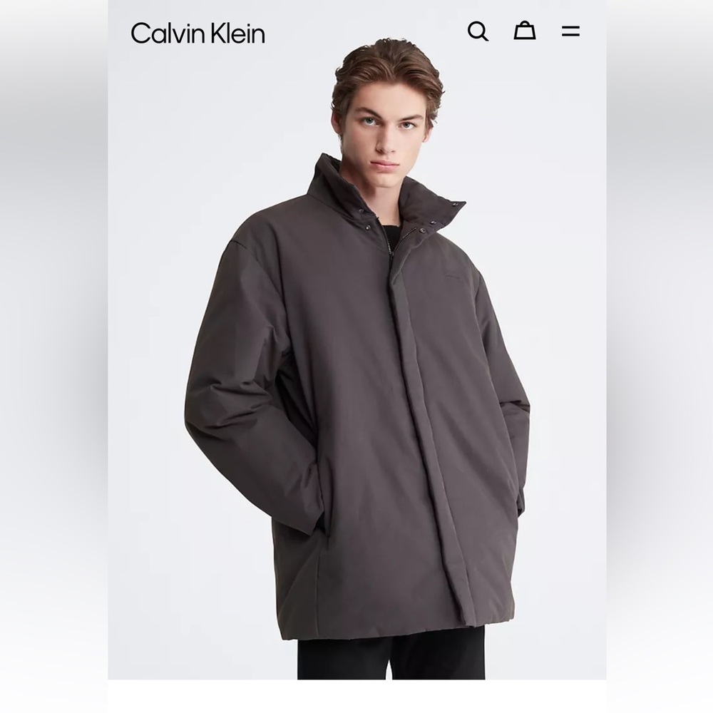 Calvin Klein Cotton Nylon Blend Men Coat